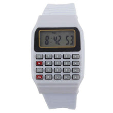 Load image into Gallery viewer, calculator wristwatch sports white