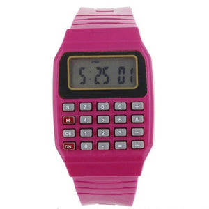 calculator wristwatch sports white