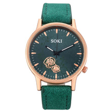 Load image into Gallery viewer, Green Leather Women Watch